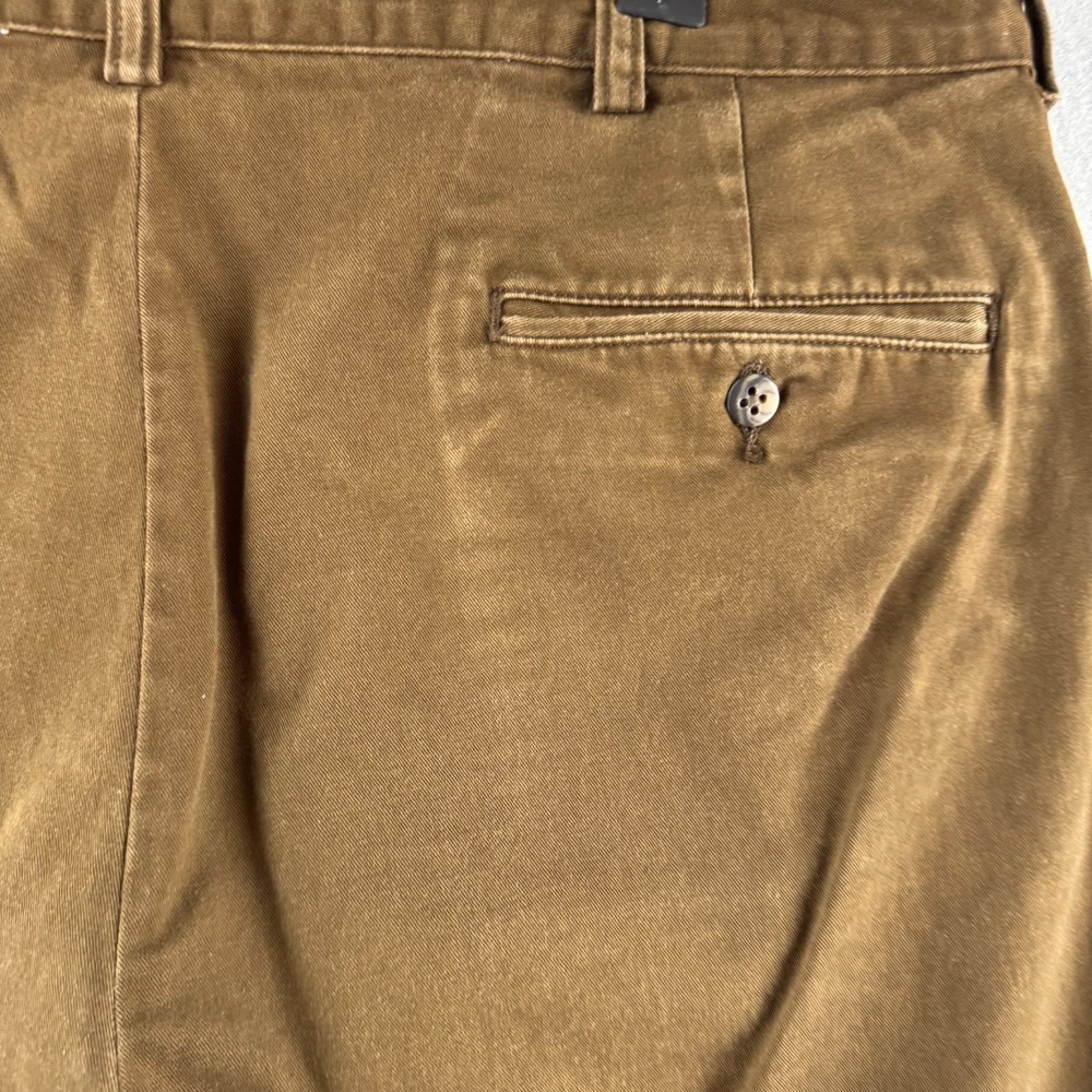 Vintage Polo Ralph Lauren Pants Mens 36x30 (Fits 35x29) Brown Pleated Cotton - Picture 7 of 16